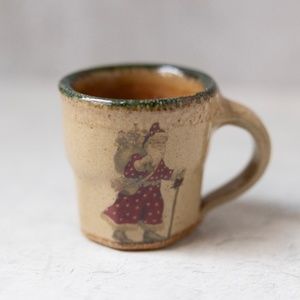 Monroe Salt Works pottery clay mini miniature Santa mug holiday candle holder